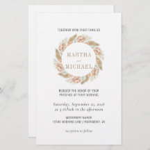 Minimal Boho Floral Wedding Invitation