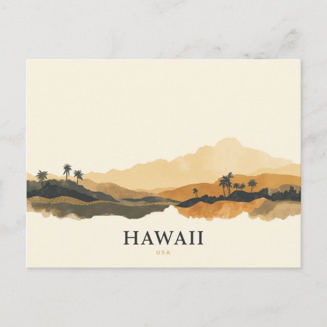 Minimal Boho Hawaii USA Travel Postcard (Front)