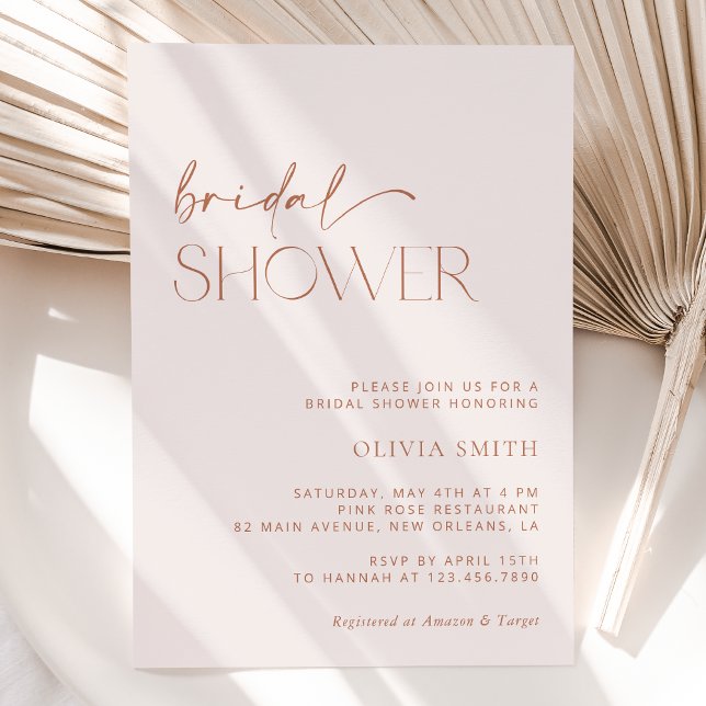 Minimal Boho, Modern, Terracotta, Bridal Shower Invitation (Creator Uploaded)