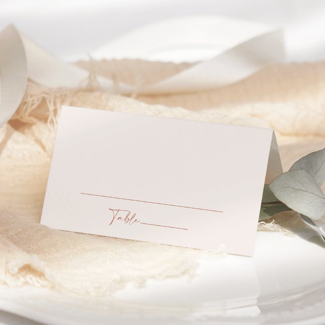 Minimal Boho, Modern, Terracotta, Bridal Shower  Place Card (Creator Uploaded)