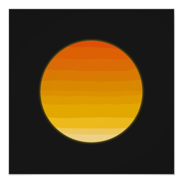Minimal Boho Sun Line Art | Aesthetic Sunshine Des Poster (Front)