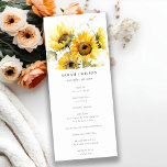 Minimal Boho Sunflower Rustic Wedding Program Invitation<br><div class="desc">It’s very easy to customise,  with your personal details. If you need any other matching product or customisation,  kindly message via Zazzle.</div>