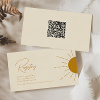 Minimal Boho Sunshine Beige QR Code Baby Registry