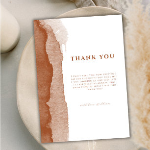Minimal Boho Terracotta Ombre Desert Baby Shower Thank You Card