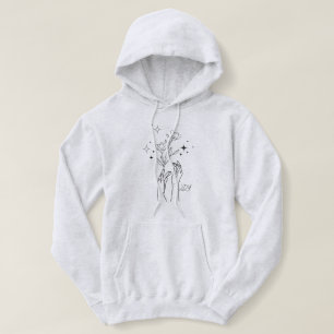 Minimal Boho Wild Flower , bohemiam minimal Art Hoodie