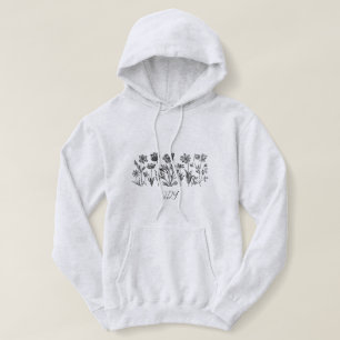 Minimal Boho Wild Flower , bohemiam minimal Art Hoodie
