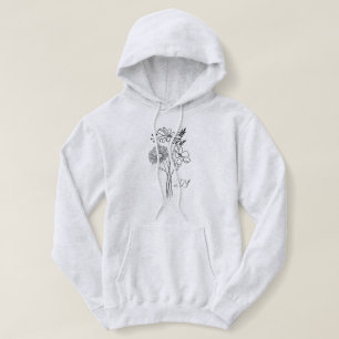 Minimal Boho Wild Flower , bohemiam minimal Art Hoodie