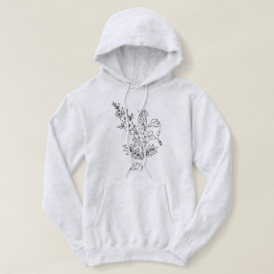 Minimal Boho Wild Flower , bohemiam minimal Art Hoodie