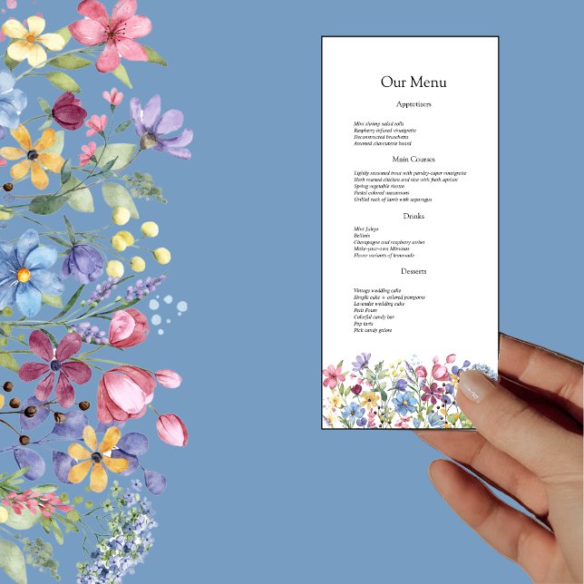 Minimal Boho Wildflower Wedding  Menu (Creator Uploaded)