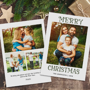 Minimal Bold Christmas Family Photos Holiday Card