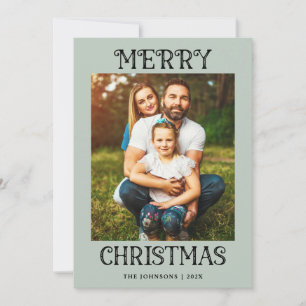 Minimal Bold Christmas Family Photos Holiday Card