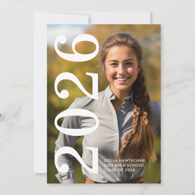 Minimal Bold Classic 2026 Graduation Announcement (Front)