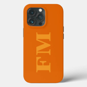 Minimal Bold Orange Yellow Monogram Initials iPhone 13 Pro Case