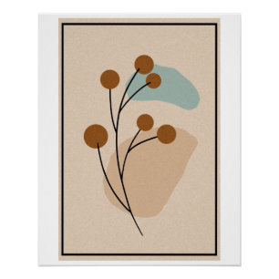 Minimal Botanical Abstract Nature Aesthetic Poster
