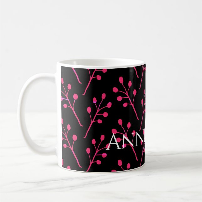 Minimal Botanical Art Pattern  Coffee Mug (Left)