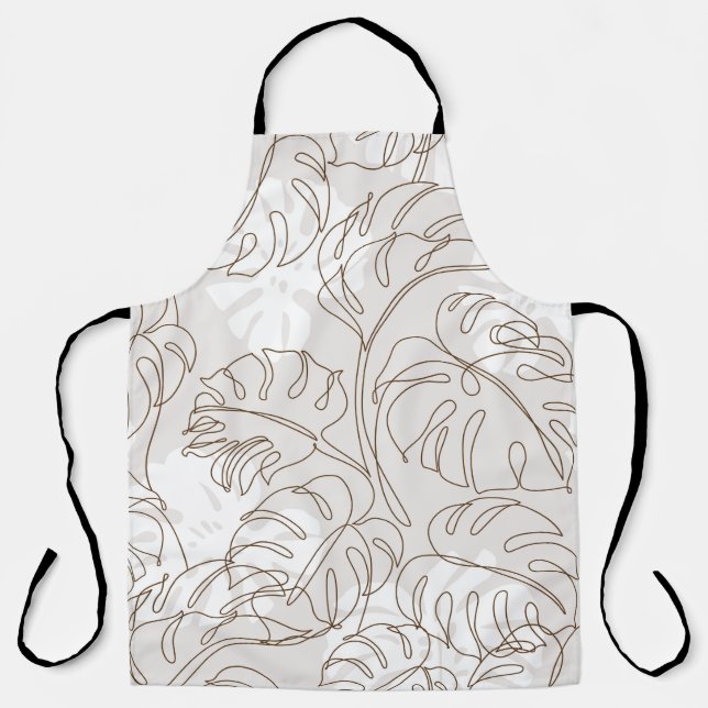 Minimal botanical art seamless pattern. Tropical m Apron (Front)