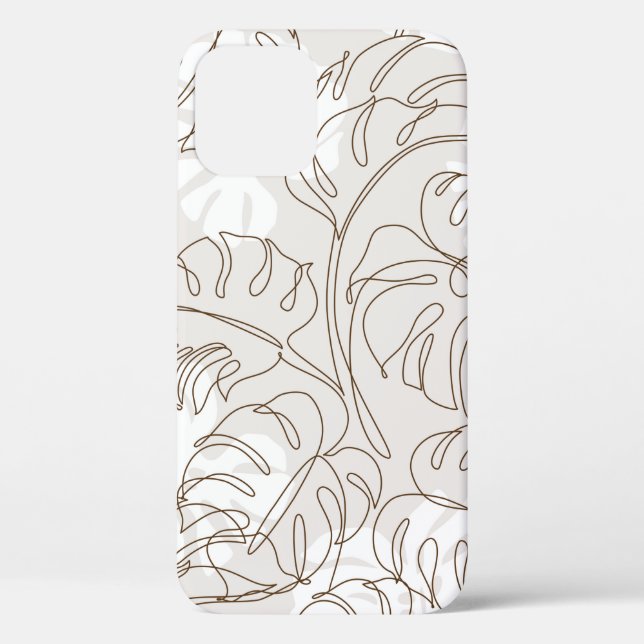 Minimal botanical art seamless pattern. Tropical m Case-Mate iPhone Case (Back)