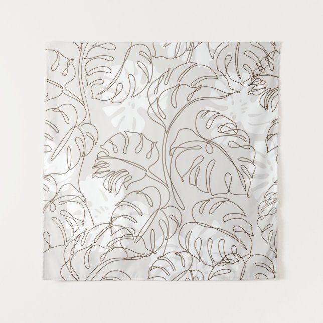 Minimal botanical art seamless pattern. Tropical m Tapestry (Front)