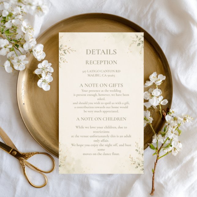 Minimal Botanical Elegant Enclosure Card (Creator Uploaded)