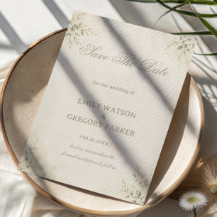 Minimal Botanical Elegant Save The Date