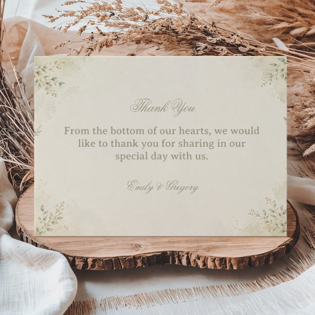 Minimal Botanical Elegant Thank You Card (Creator Uploaded)