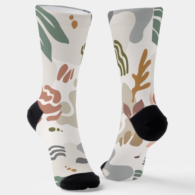 Minimal botanical floral  socks (Angled)