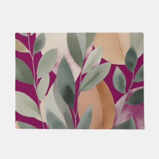 Minimal Botanical Leaf Pattern pillows Doormat