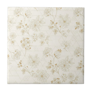 Minimal Botanical Line Art Pattern (1) Tile