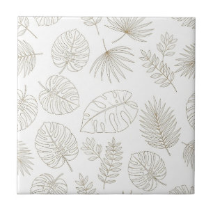Minimal Botanical Line Art Pattern (4) Tile