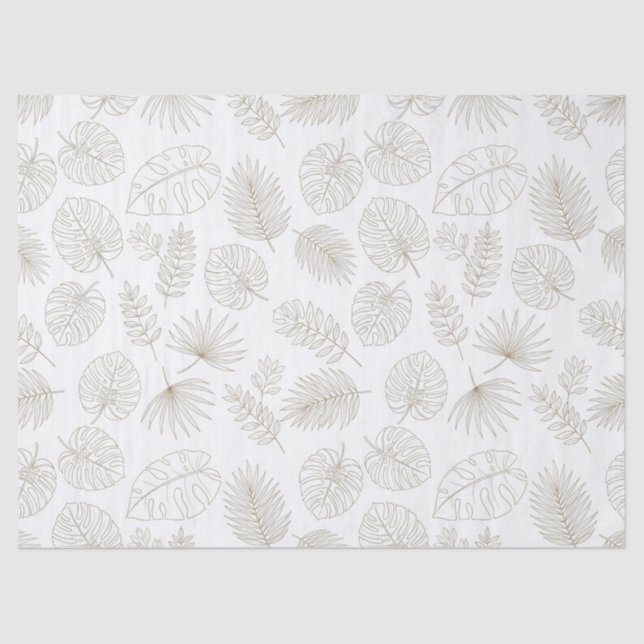 Minimal Botanical Line Art Pattern (5) Tissue Paper (Front)