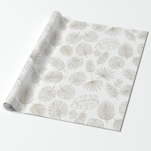 Minimal Botanical Line Art Pattern (5) Wrapping Paper