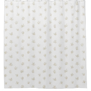 Minimal Botanical Line Art Pattern (7) Shower Curtain