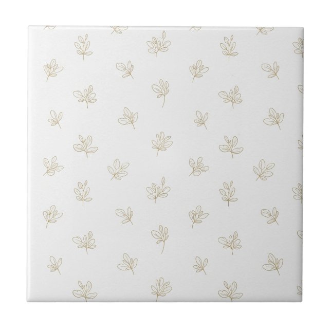 Minimal Botanical Line Art Pattern (7) Tile (Front)