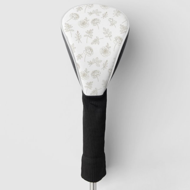 Minimal Botanical Line Art Pattern (8) Golf Head Cover (Front)