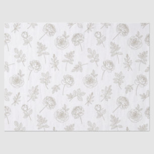 Minimal Botanical Line Art Pattern (8) Tissue Paper
