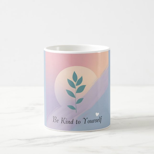 Minimal Botanical Mental Health Positive Self-Care Coffee Mug (Center)