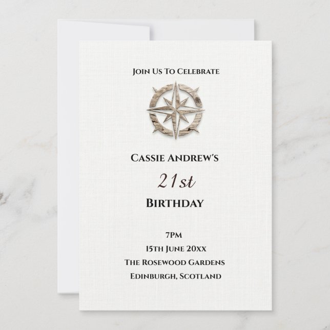 Minimal Botanical Milestone Birthday Invitation (Front)