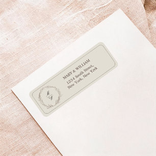 Minimal Botanical Monogram Wedding Return Address