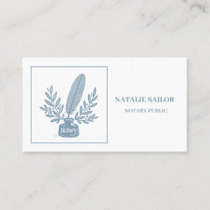 Minimal Botanical Notary Feather Laurel Business Card