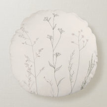 Minimal Botanical Pillow - Soft Spring Wildflower