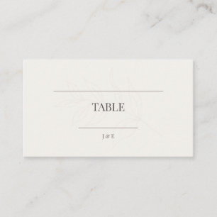 Minimal Botanical Place Card Modern Warm White