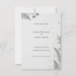 Minimal Botanical Save the Date Card