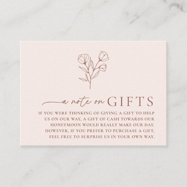 Minimal Botanical Wedding Wishing Well Card PEYTON (Front)