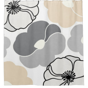 Minimal Botanicals, Neutral Beige & Ivory Pattern Shower Curtain