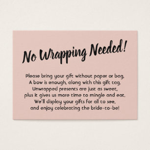 Minimal Bridal No Wrap Shower Blush Gift Card
