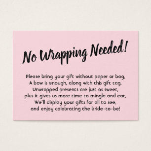 Minimal Bridal No Wrap Shower Pink Gift Card