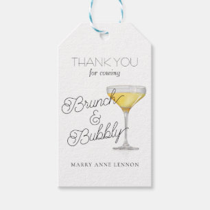 Minimal Bridal Shower Brunch and Bubbly Gift Tags