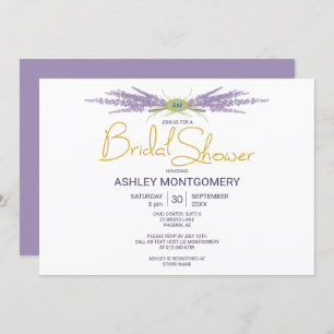 Minimal Bridal Shower Herb Lavender Flower Bundles Invitation