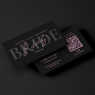 Minimal Bridal Stylist Studio Pink Black Business Card