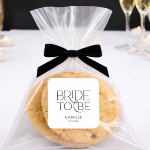 Minimal Bride to Be Bridal Shower Square Sticker